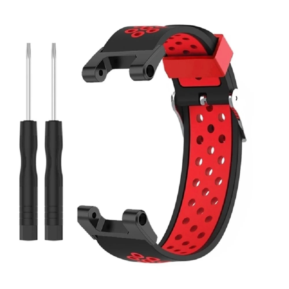 For Huami Amazfit T-Rex  /  T-Rex Pro  /  Ares, Dual-Color 22mm Watch Band Silicone Watch Strap Replacement Watchband with Multi-Hole Design - Black / Red - 3
