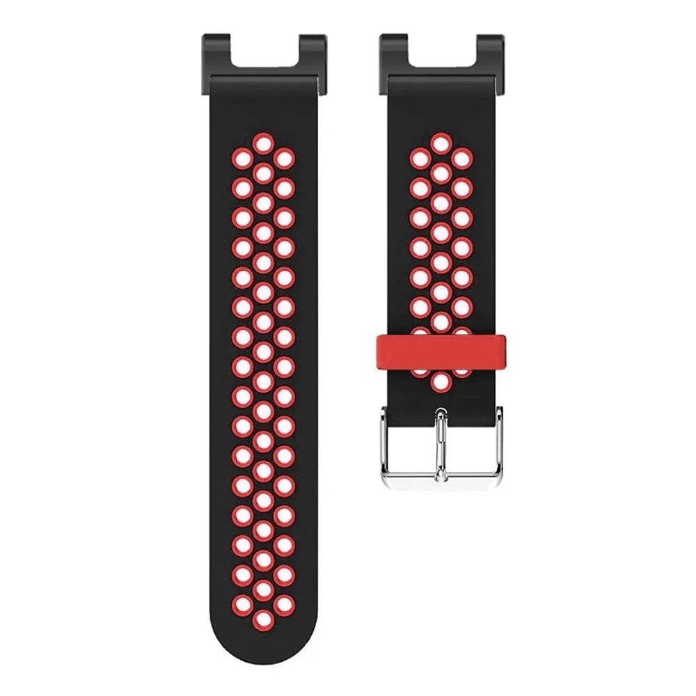 For Huami Amazfit T-Rex  /  T-Rex Pro  /  Ares, Dual-Color 22mm Watch Band Silicone Watch Strap Replacement Watchband with Multi-Hole Design - Black / Red - 4