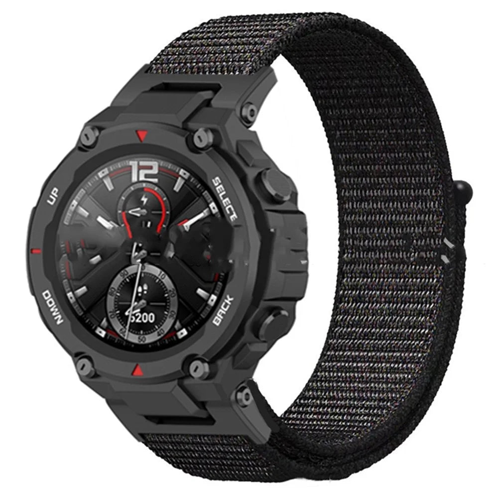 For Huami Amazfit T-Rex  /  T-Rex Pro  /  Ares Adjustable Watch Strap Flexible Nylon Bracelet Smart Watch Breathable Band for Women / Men - Black - 3