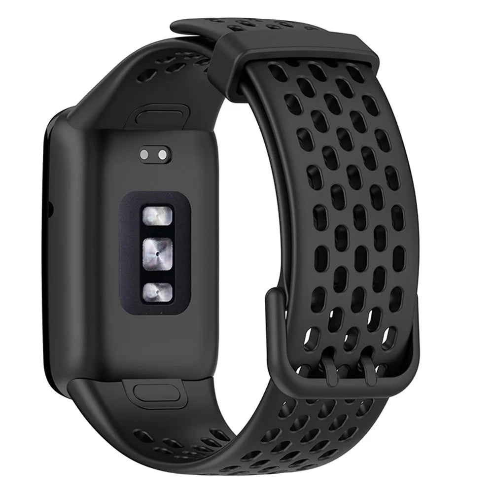 For Xiaomi Mi Band 7 Pro Soft Silicone Watch Strap Wear-resistant Breathable Replacement Band - Black - 2