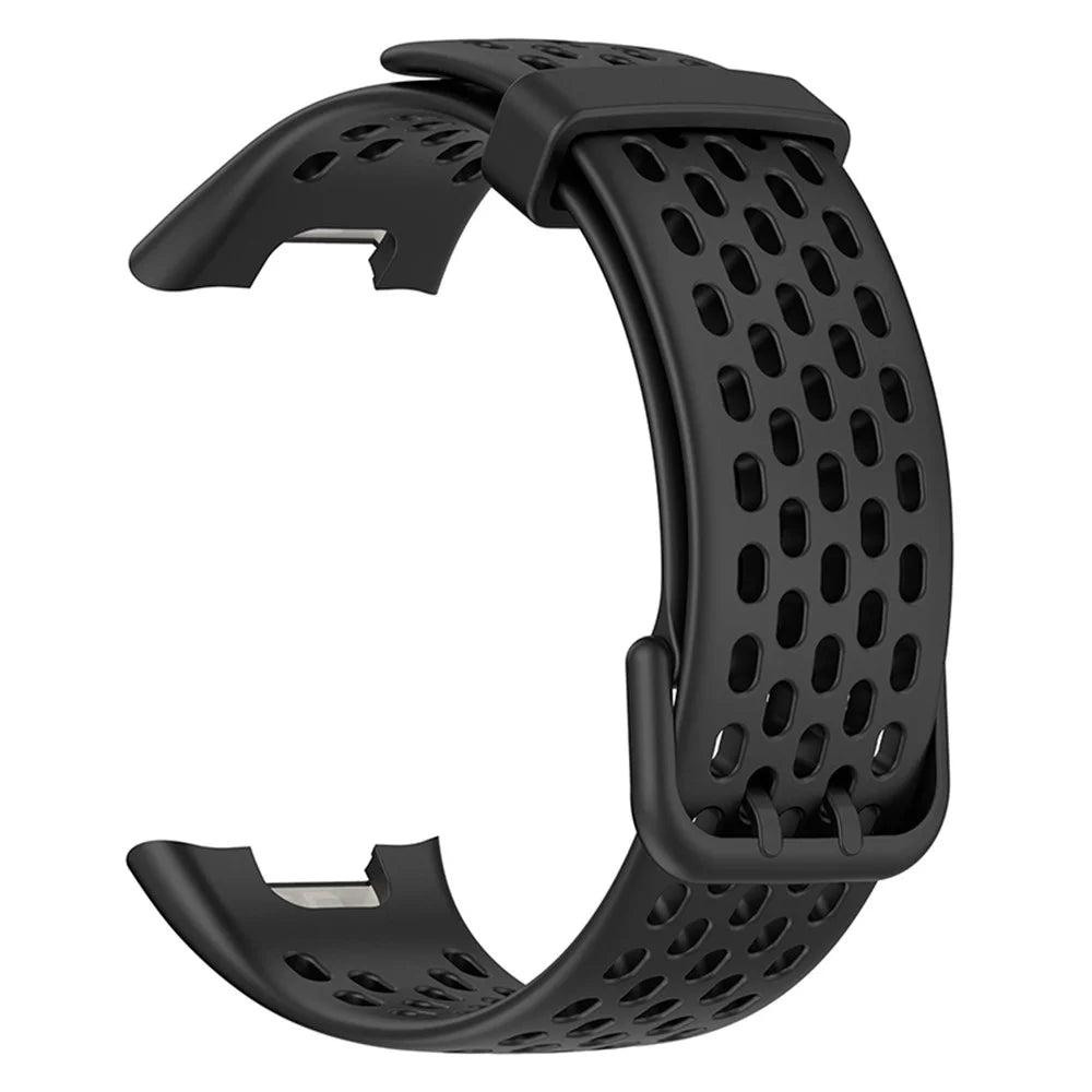For Xiaomi Mi Band 7 Pro Soft Silicone Watch Strap Wear-resistant Breathable Replacement Band - Black - 3