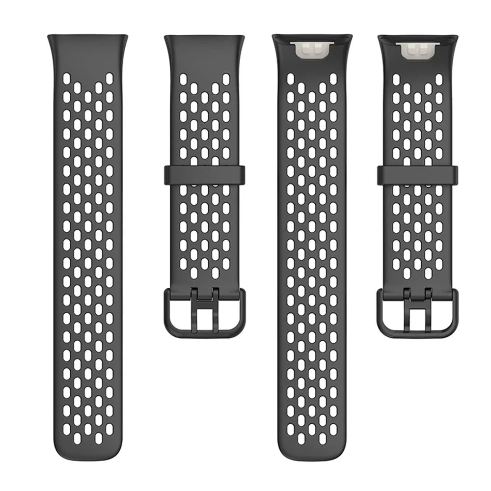 For Xiaomi Mi Band 7 Pro Soft Silicone Watch Strap Wear-resistant Breathable Replacement Band - Black - 5