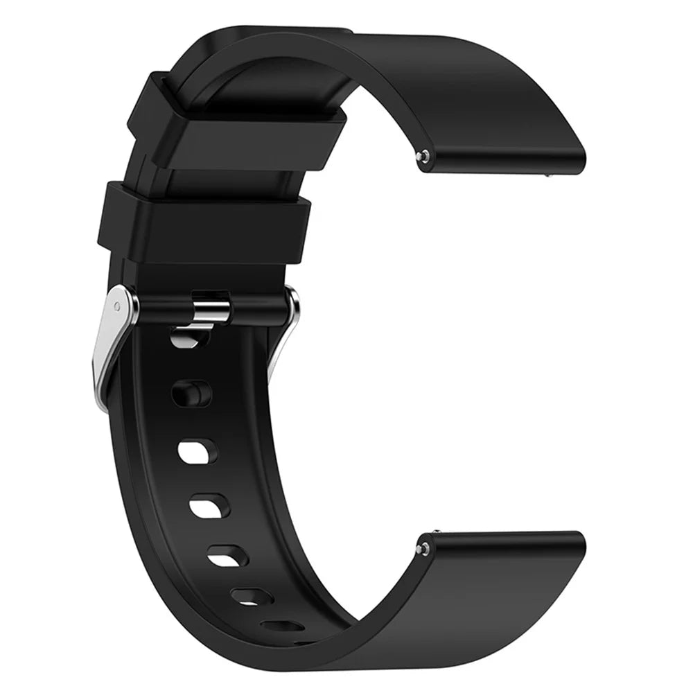 For Huami Amazfit Bip 3 / Bip S Soft Silicone Wrist Band Smart Watch Replacement Strap with Silver Buckle - Black - 4