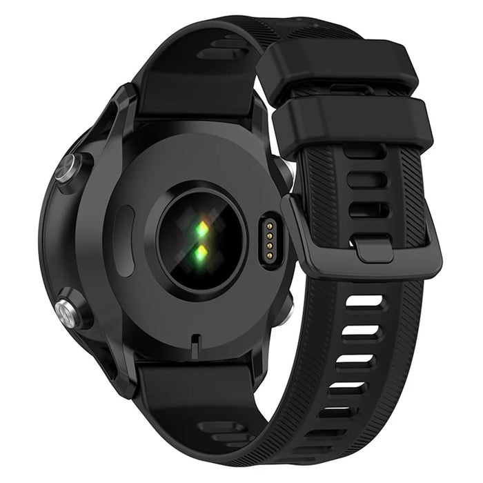 For Garmin Forerunner 955 Twill Design Soft TPU Adjustable Smart Watch Replacement Strap - Black - 2