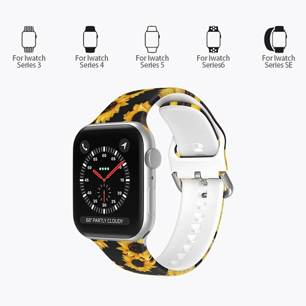 For Apple Watch Series 11 10 42mm / 9 8 7 41mm / SE3 SE2 SE 6 5 4 40mm / 3 2 1 38mm Silicone Watch Strap - Color Cloud - 6