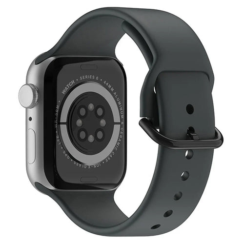 For Apple Watch Series 11 10 42mm / 9 8 7 41mm / SE3 SE2 SE 6 5 4 40mm / 3 2 1 38mm Silicone Watch Band Pin Buckle Wrist Strap Replacement - Dark Grey - 1