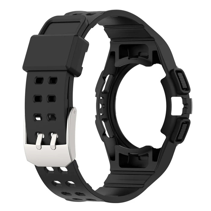 For Samsung Galaxy Watch4 40mm One-piece Soft TPU Smart Watch Replacement Wrist Strap with Watch Case - Black - 3