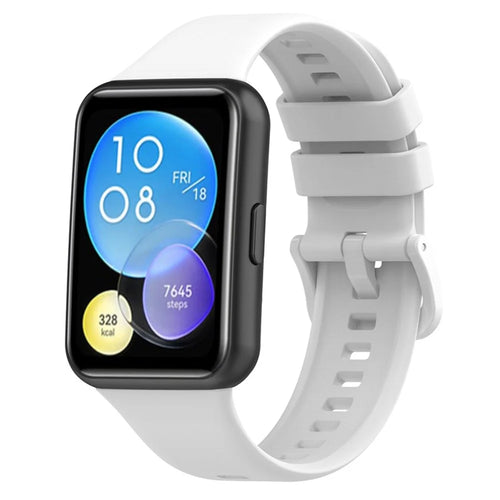 For Huawei Watch Fit 2 Strap Waterproof Silicone Watch Band - White - 1