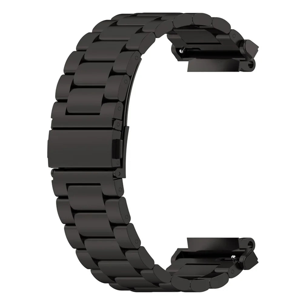 For Huami Amazfit T-Rex 2 Three-bead Stainless Steel Wrist Strap Anti-scratch Smart Watch Band with Buckle - Black - 3