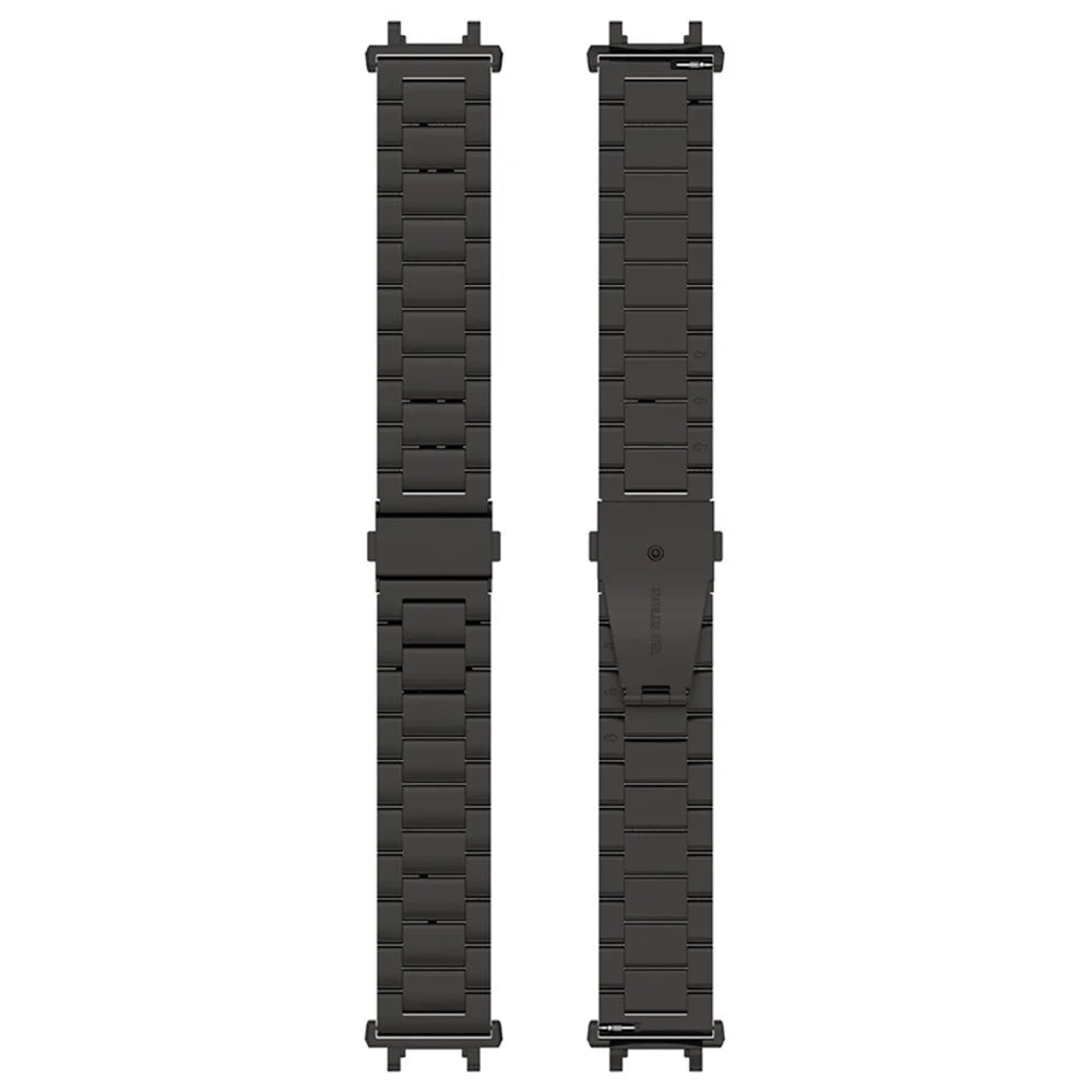 For Huami Amazfit T-Rex 2 Three-bead Stainless Steel Wrist Strap Anti-scratch Smart Watch Band with Buckle - Black - 5