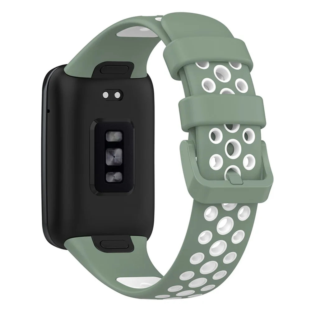 For Xiaomi Mi Band 7 Pro Dual Color Watch Strap Adjustable Silicone Watchband Replacement - Light Green / White - 2