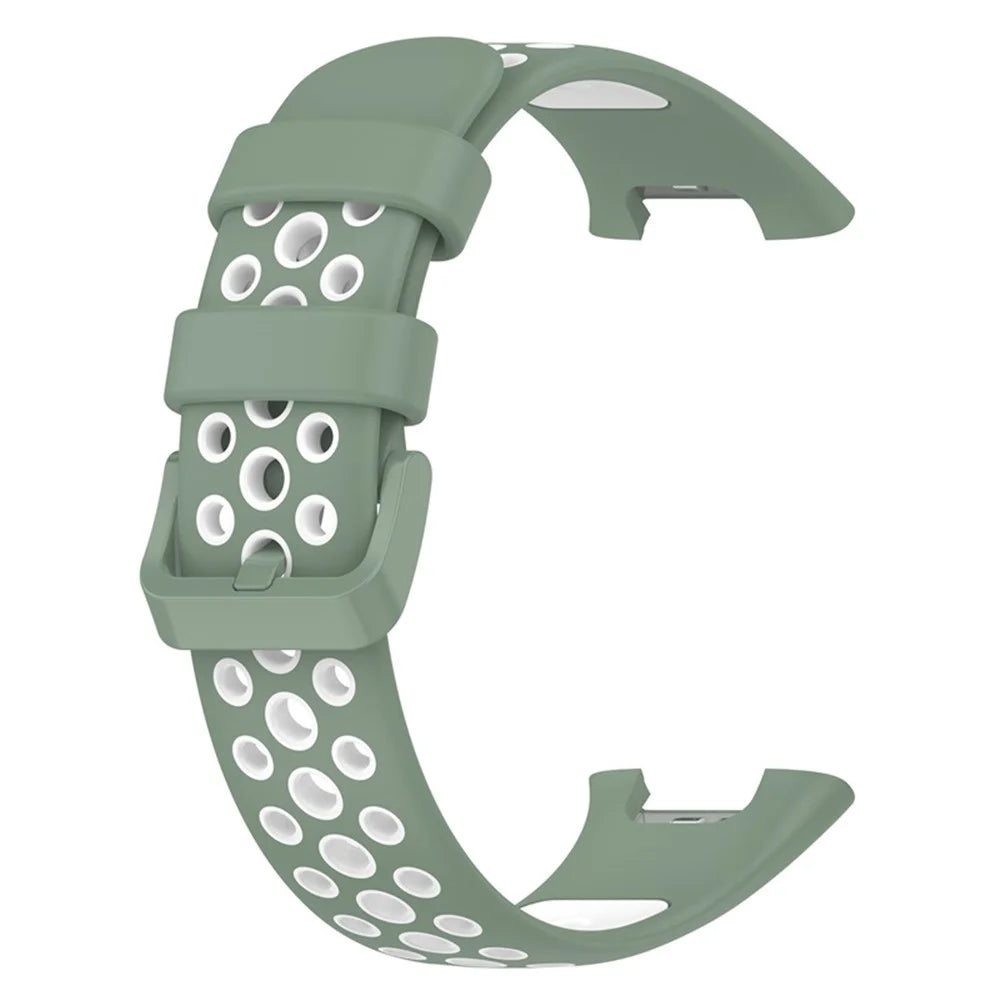 For Xiaomi Mi Band 7 Pro Dual Color Watch Strap Adjustable Silicone Watchband Replacement - Light Green / White - 3