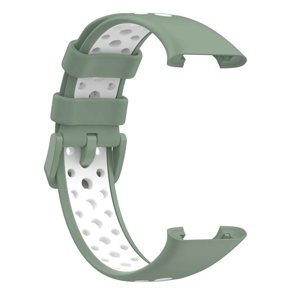 For Xiaomi Mi Band 7 Pro Dual Color Watch Strap Adjustable Silicone Watchband Replacement - Light Green / White - 4