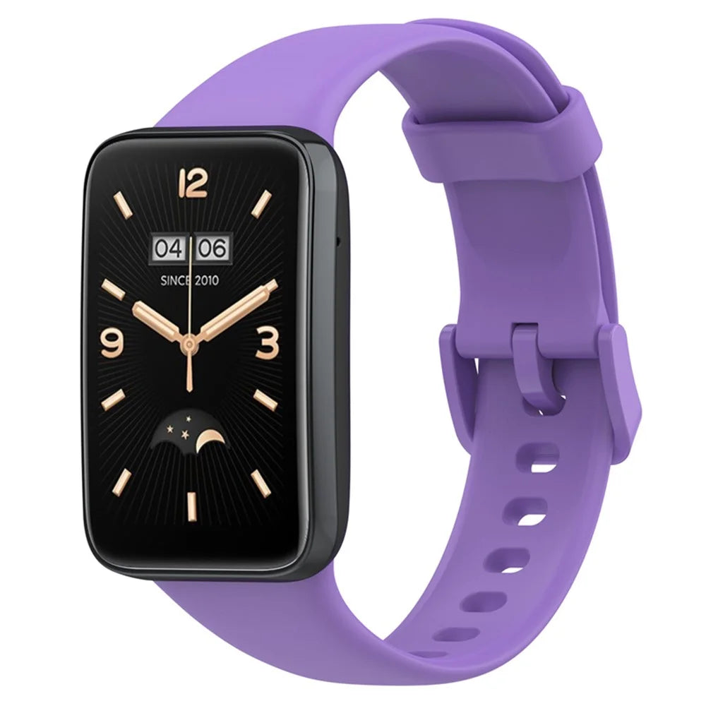 For Xiaomi Mi Band 7 Pro Solid Color TPU Watch Band Pin Buckle Adjustable Wrist Strap - Purple - 1