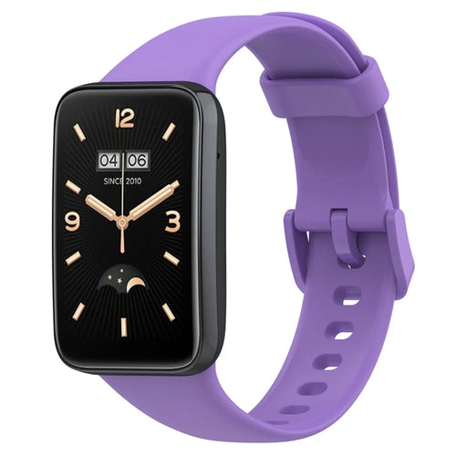 For Xiaomi Mi Band 7 Pro Solid Color TPU Watch Band Pin Buckle Adjustable Wrist Strap - Purple - 1