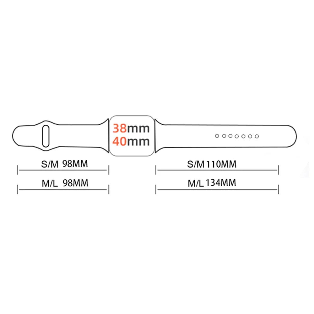 For Apple Watch Series 11 10 42mm / 9 8 7 41mm / SE3 SE2 SE 6 5 4 40mm / 3 2 1 38mm Halloween Pattern Silicone Watch Band Replacement Wrist Strap, Size: S / M - Yellow / Orange Ghosts - 5