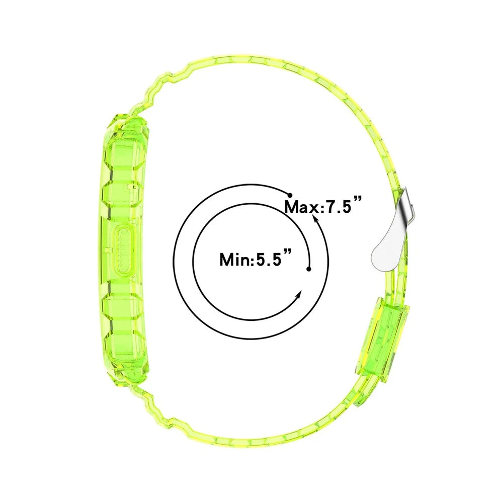 For Xiaomi Mi Band 7 Pro Solid Color Silicone Smart Watch Band with Integrated Watch Case Clear Replacement Wrist Strap - Transparent Yellow - 7
