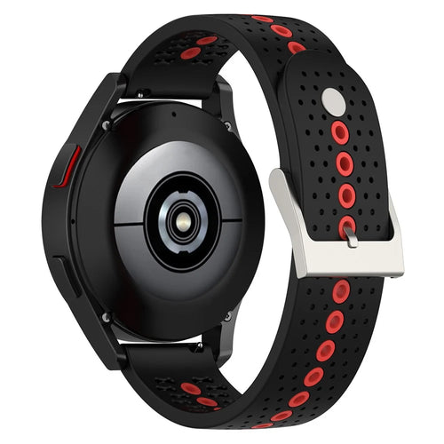 For Samsung Galaxy Watch 5 Pro 45mm / Huami Amazfit Bip 3 / 3 Pro Silicone Watch Band 20mm Dual Color Wrist Strap Replacement - Black / Orange - 1