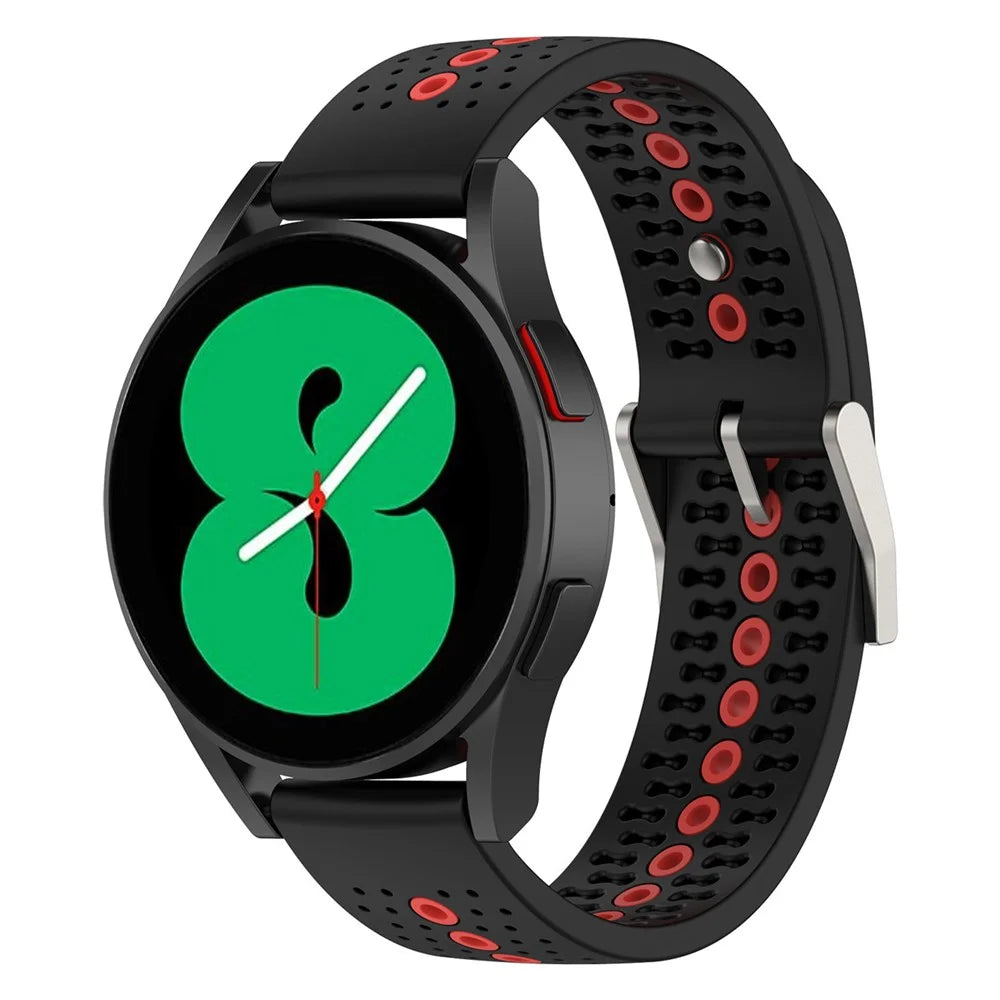 For Samsung Galaxy Watch 5 Pro 45mm / Huami Amazfit Bip 3 / 3 Pro Silicone Watch Band 20mm Dual Color Wrist Strap Replacement - Black / Orange - 2