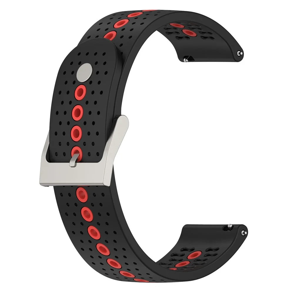 For Samsung Galaxy Watch 5 Pro 45mm / Huami Amazfit Bip 3 / 3 Pro Silicone Watch Band 20mm Dual Color Wrist Strap Replacement - Black / Orange - 3