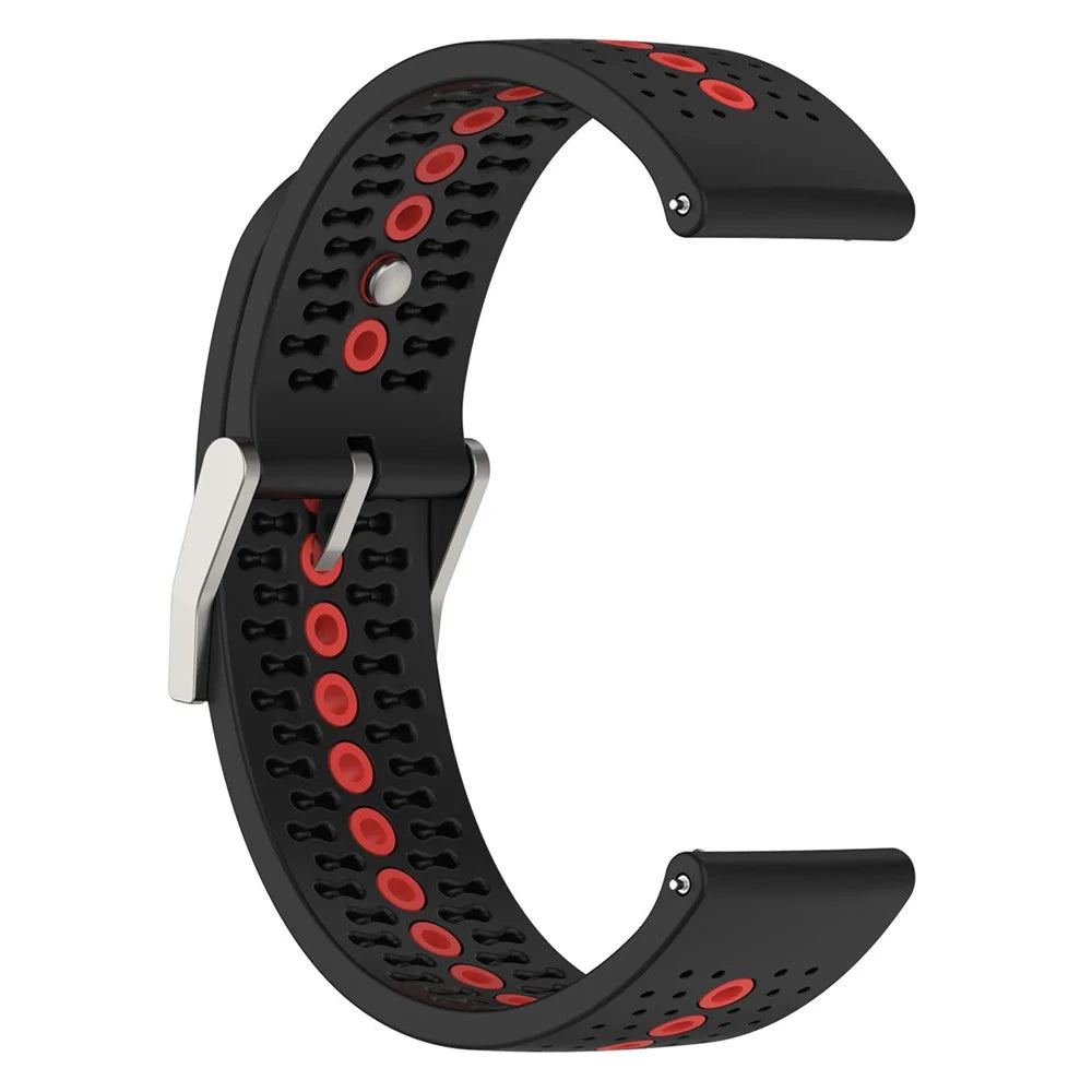 For Samsung Galaxy Watch 5 Pro 45mm / Huami Amazfit Bip 3 / 3 Pro Silicone Watch Band 20mm Dual Color Wrist Strap Replacement - Black / Orange - 4