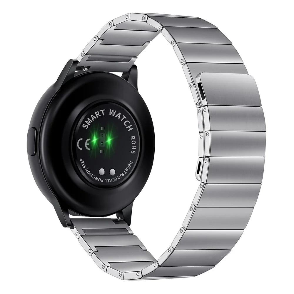 For Samsung Galaxy Watch 5 Pro / Amazfit Bip3 Pro, Universal Watch Band 20mm Magnetic Stainless Steel Quick Release Watch Strap - Silver - 1