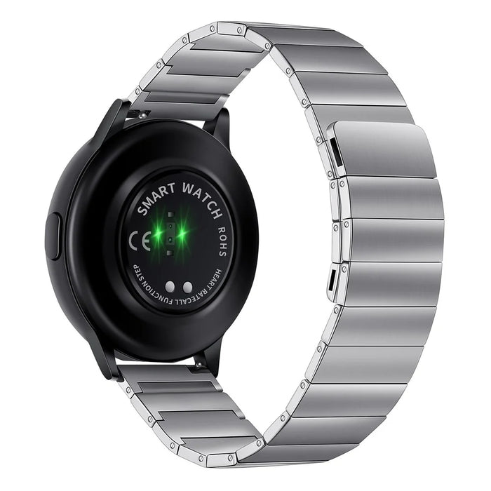 For Samsung Galaxy Watch 5 Pro / Amazfit Bip3 Pro, Universal Watch Band 20mm Magnetic Stainless Steel Quick Release Watch Strap - Silver - 1