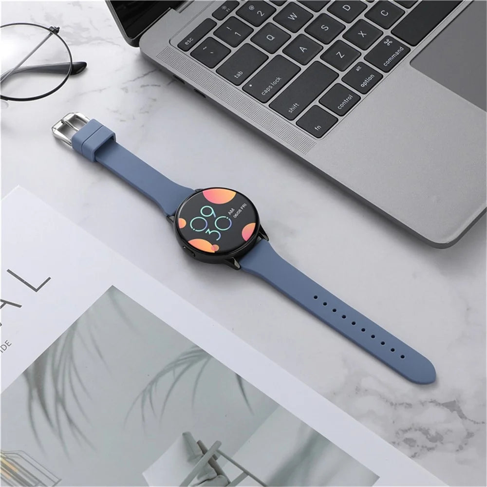 For Samsung Galaxy Watch 5 Pro 45mm / Huami Amazfit Bip 3 Pro Universal 20mm Smartwatch Strap Adjustable Silicone Wrist Band - Baby Blue - 4