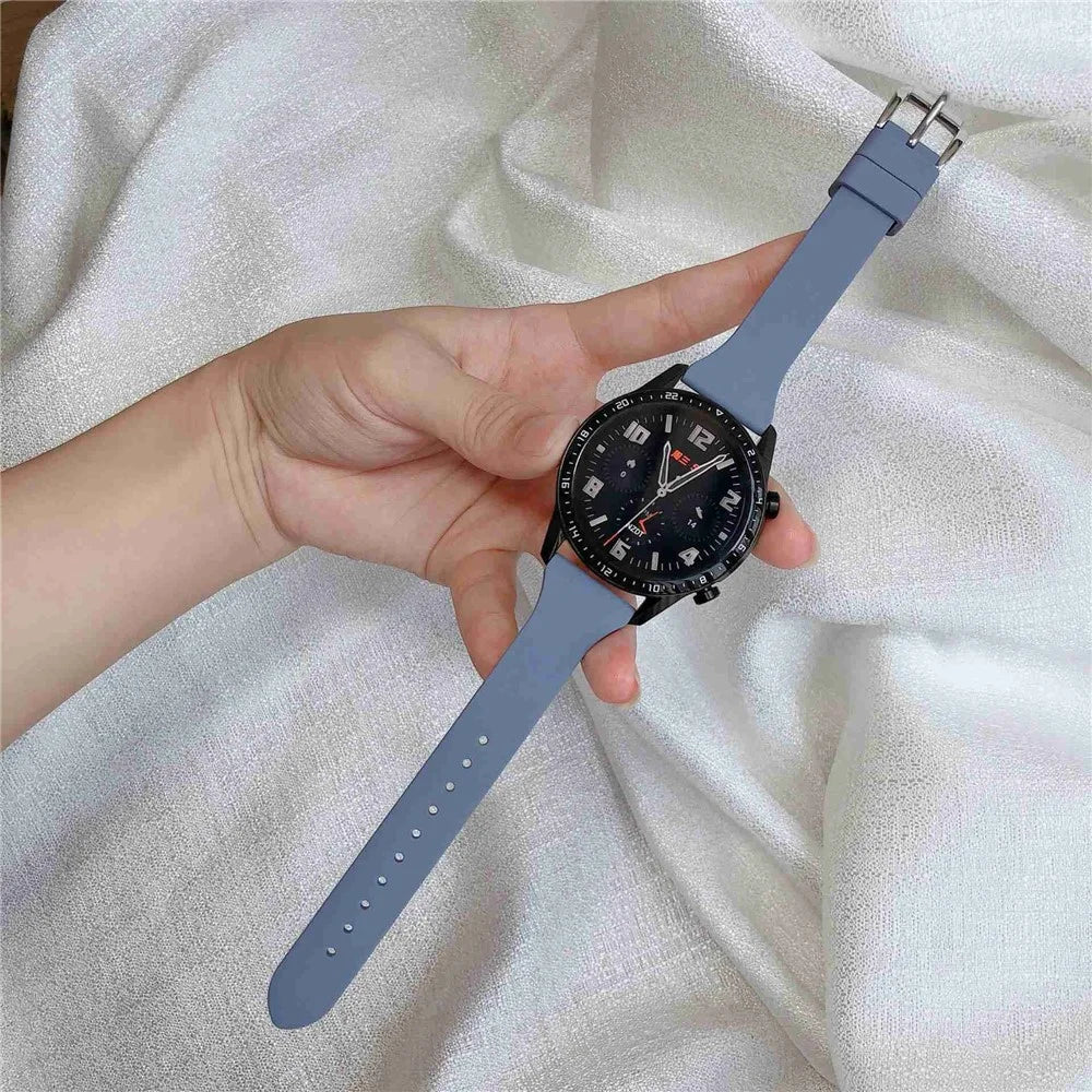 For Huawei Watch GT 3 Pro 46mm / Apex 46mm / Apex Pro Universal 22mm Replacement Strap Adjustable Silicone Wrist Band - Baby Blue - 2
