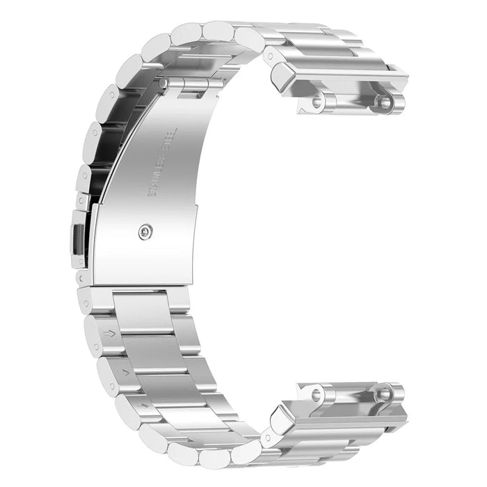 For Huami Amazfit T-Rex 2 Bands Stainless Steel Three Beads Watch Strap Replacement with Tool - Silver - 4