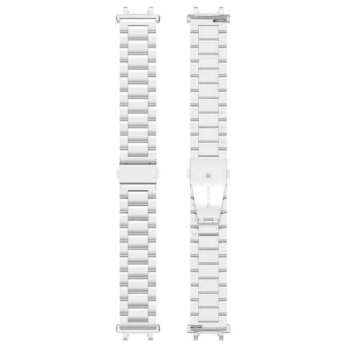 For Huami Amazfit T-Rex 2 Bands Stainless Steel Three Beads Watch Strap Replacement with Tool - Silver - 5