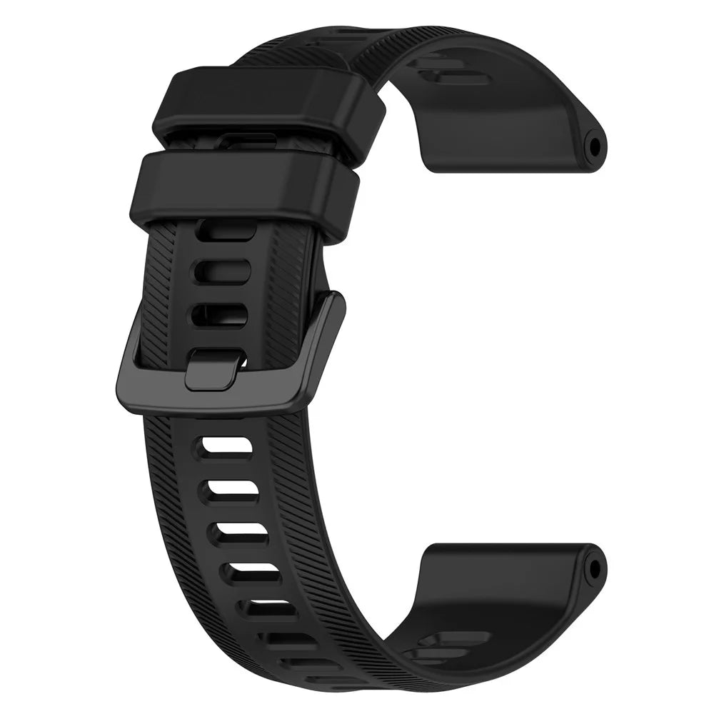 For Garmin Forerunner 955 / Forerunner 935 / Descent G1 22mm Twill Design Silicone Watch Band Black Buckle Strap Replacement - Black - 3