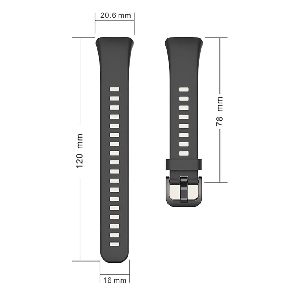 For Huawei Band 6 Soft Silicone Sports Wristband with Transparent TPU Case Full Around Bumper Frame Cover - Black - 3