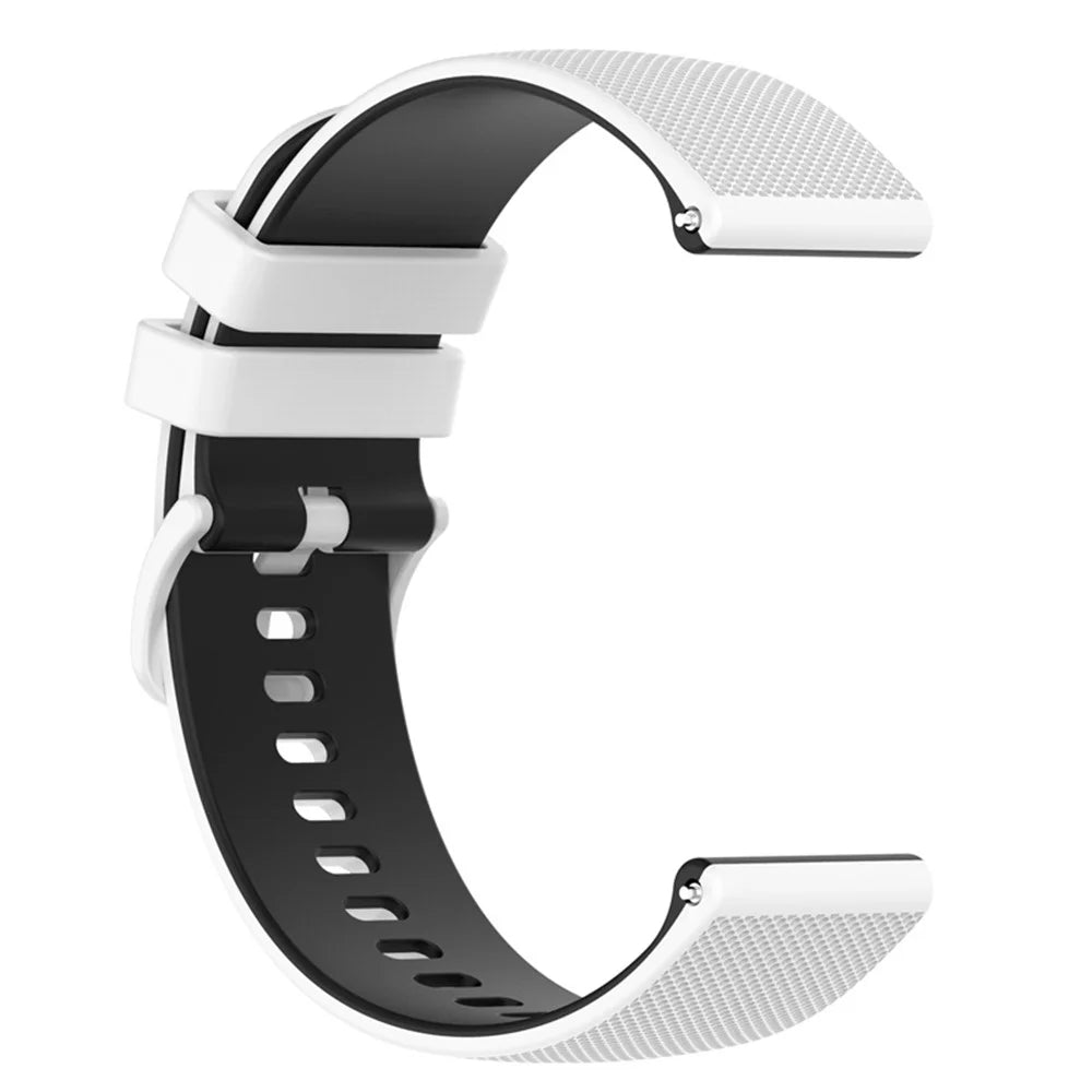 For Garmin Venu2 Plus / Vivoactive 3 / Vivomove Sport Silicone Watch Band Replacement Watch Strap 20mm - White / Black - 3