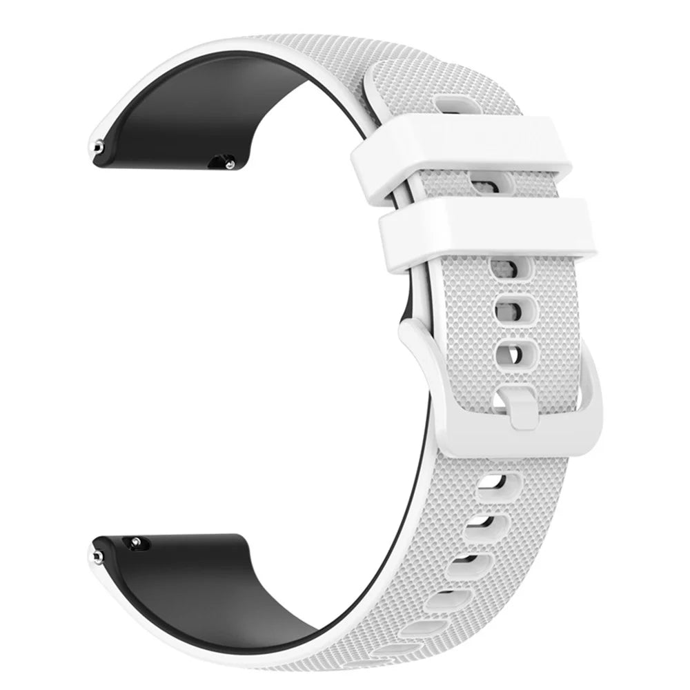 For Garmin Venu2 Plus / Vivoactive 3 / Vivomove Sport Silicone Watch Band Replacement Watch Strap 20mm - White / Black - 4
