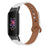 For Fitbit Luxe Soft Top Layer Cowhide Watch Strap Replacement Wrist Band with Double Rivet, Black Connector - White - 1
