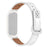 For Xiaomi Mi Band 5 / 6 Solid Color Top Layer Cowhide Wrist Strap Replacement Watchband with Double Rivet, Black Watch Case - White - 2