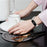 For Xiaomi Mi Band 5 / 6 Solid Color Top Layer Cowhide Wrist Strap Replacement Watchband with Double Rivet, Black Watch Case - White - 6
