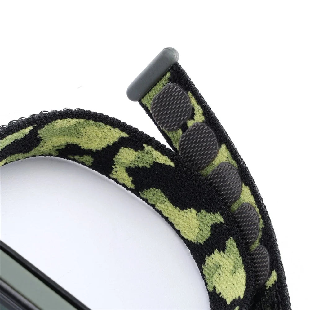 For Xiaomi Mi Band 5 / 6 / 7 Camouflage Nylon Adjustable Smart Watch Strap Replacement Wrist Band - Army Green - 5