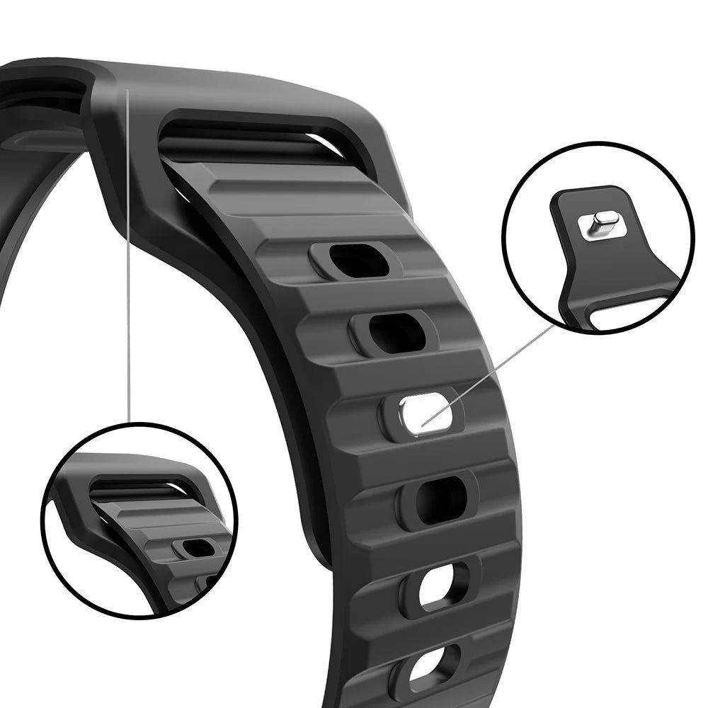 For Apple Watch Series 11 10 42mm / 9 8 7 41mm / SE3 SE2 SE 6 5 4 40mm / 3 2 1 38mm Stripe Design Silicone Smartwatch Band Replacement Wrist Strap - White - 5