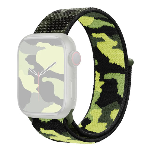 For Apple Watch Series 11 10 42mm / 9 8 7 41mm / SE3 SE2 SE 6 5 4 40mm / 3 2 1 38mm Camouflage Nylon Watch Strap Replacement Adjustable Wrist Band - Army Green - 1