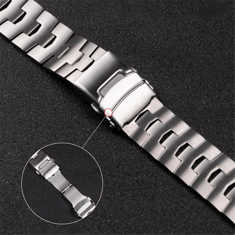 For Apple Watch Series 11 10 42mm / 9 8 7 41mm / SE3 SE2 SE 6 5 4 40mm / 3 2 1 38mm Titanium Steel Anti-Scratch Smart Watch Band Wrist Strap - Black - 4