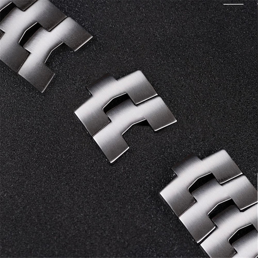 For Apple Watch Series 11 10 42mm / 9 8 7 41mm / SE3 SE2 SE 6 5 4 40mm / 3 2 1 38mm Titanium Steel Anti-Scratch Smart Watch Band Wrist Strap - Black - 5
