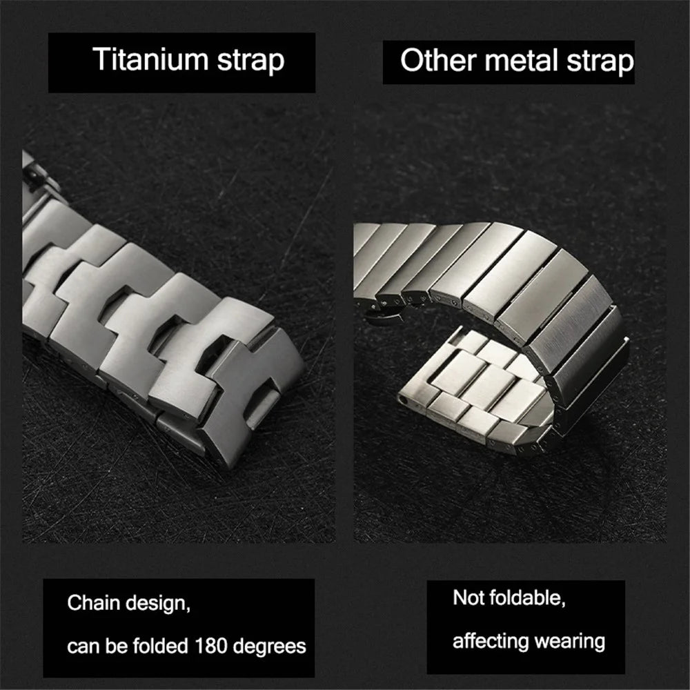 For Apple Watch Series 11 10 42mm / 9 8 7 41mm / SE3 SE2 SE 6 5 4 40mm / 3 2 1 38mm Titanium Steel Anti-Scratch Smart Watch Band Wrist Strap - Black - 6