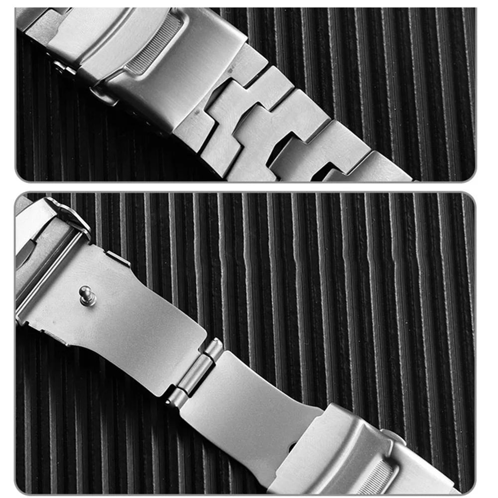For Apple Watch Series 11 10 42mm / 9 8 7 41mm / SE3 SE2 SE 6 5 4 40mm / 3 2 1 38mm Titanium Steel Anti-Scratch Smart Watch Band Wrist Strap - Black - 7