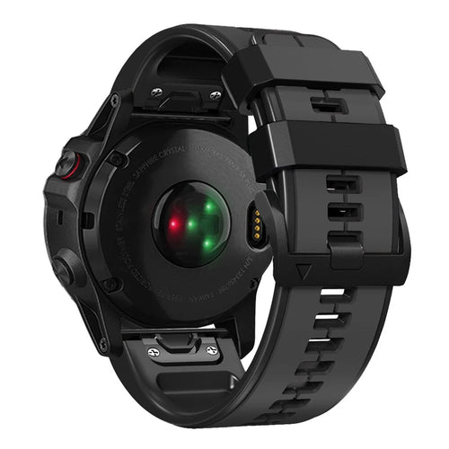 For Garmin Tactix 7 Pro / Fenix 7X / Fenix 6X Pro Silicone Wrist Strap Replacement Dual Color Smart Watch Band 26mm - Charcoal Grey / Black - 1