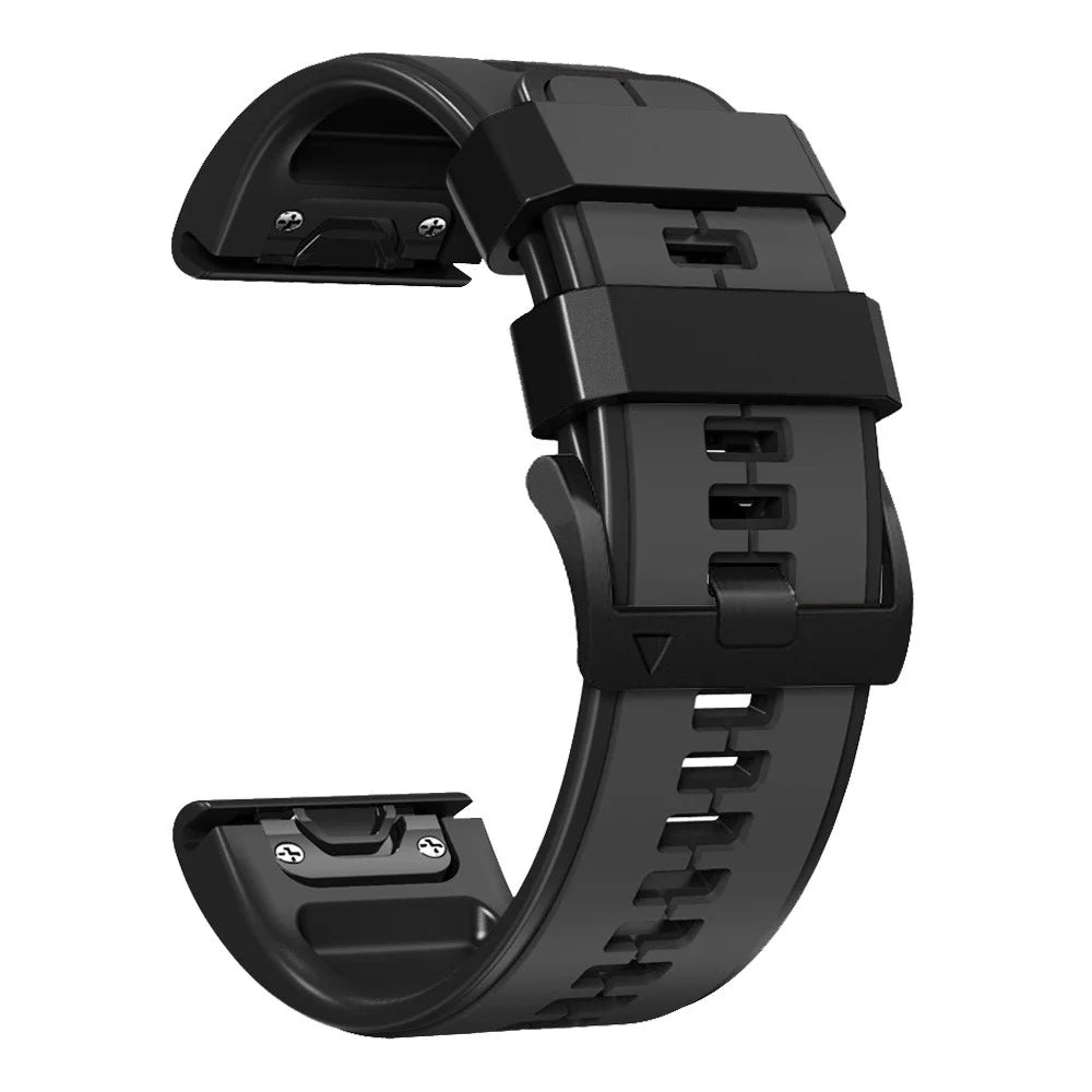 For Garmin Tactix 7 Pro / Fenix 7X / Fenix 6X Pro Silicone Wrist Strap Replacement Dual Color Smart Watch Band 26mm - Charcoal Grey / Black - 3