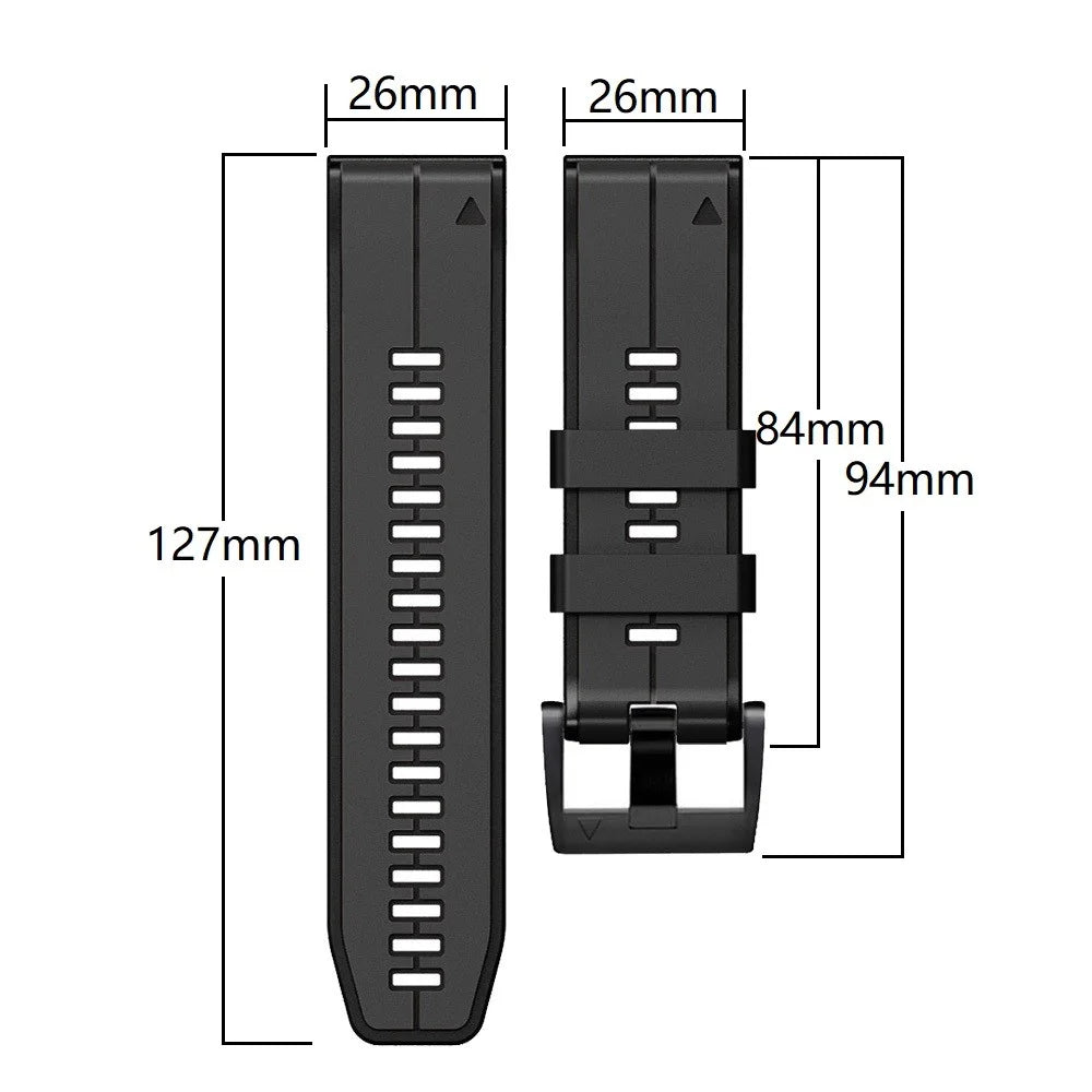 For Garmin Tactix 7 Pro / Fenix 7X / Fenix 6X Pro Silicone Wrist Strap Replacement Dual Color Smart Watch Band 26mm - Charcoal Grey / Black - 5
