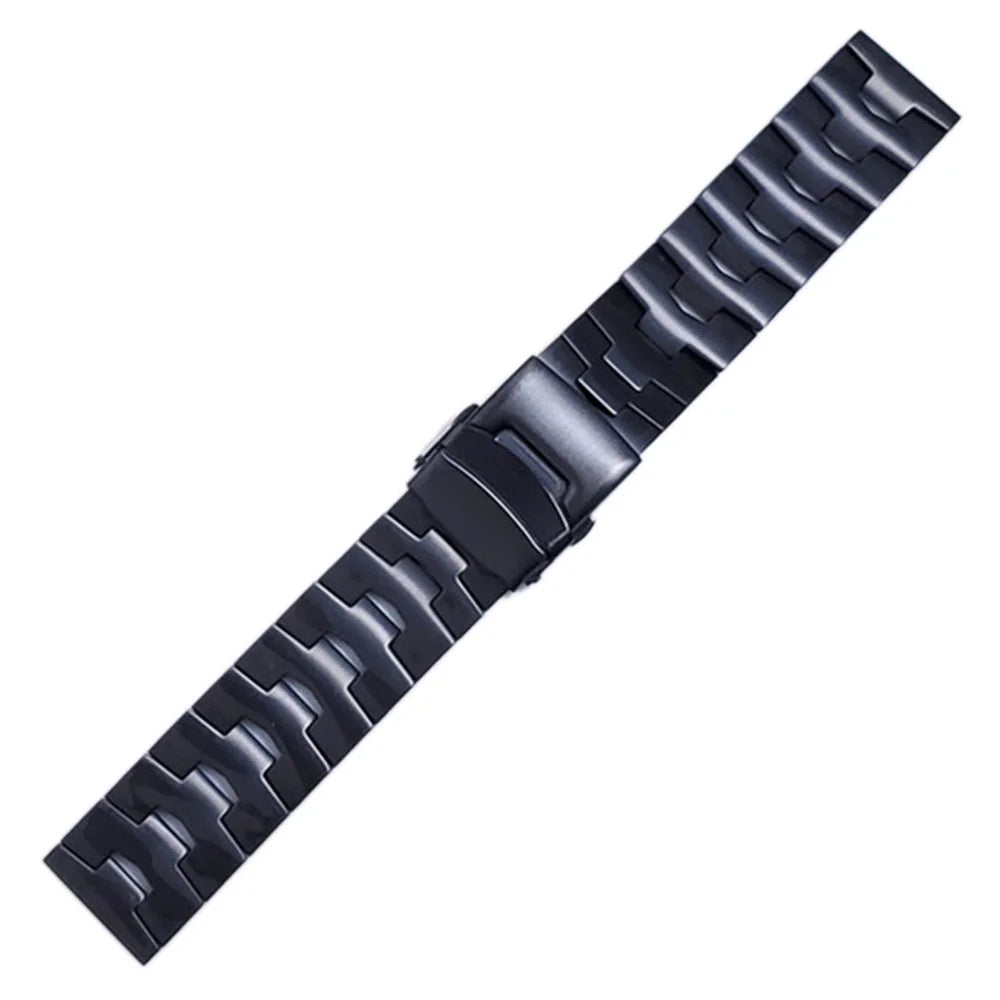 For Samsung Galaxy Watch3 45mm / Gear S3 Frontier / Gear S3 Classic / Huawei Watch GT3 Pro Titanium Steel Replacement Wrist Band 22mm Universal Watch Strap - Black - 1