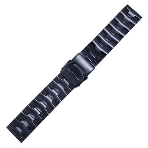 For Samsung Galaxy Watch3 45mm / Gear S3 Frontier / Gear S3 Classic / Huawei Watch GT3 Pro Titanium Steel Replacement Wrist Band 22mm Universal Watch Strap - Black - 1